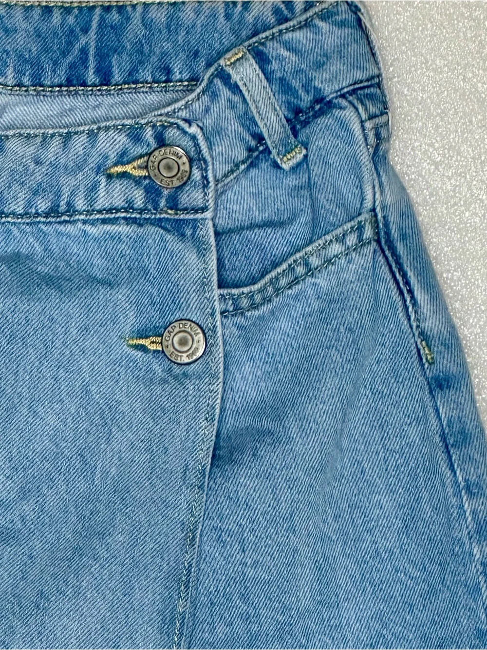 GAP Kids Denim Button-Front Wrap Mini Skirt (shorts) Sz 14